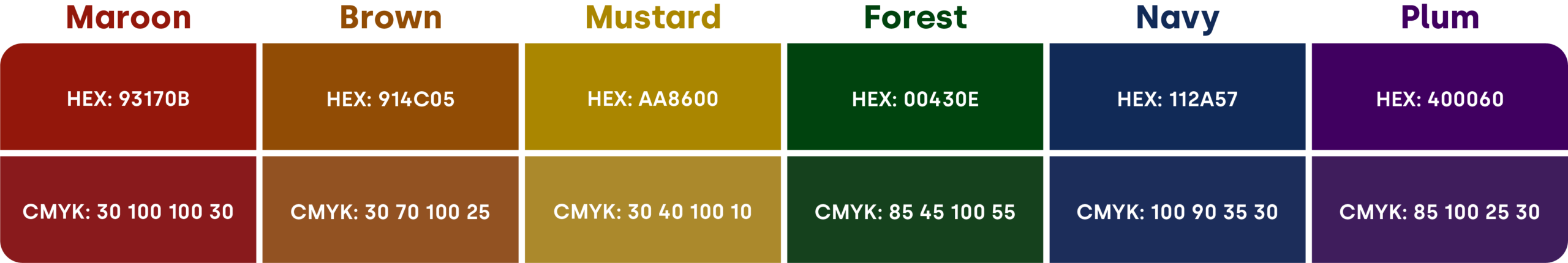 Circles containing the various colors used throughout the APLA brand