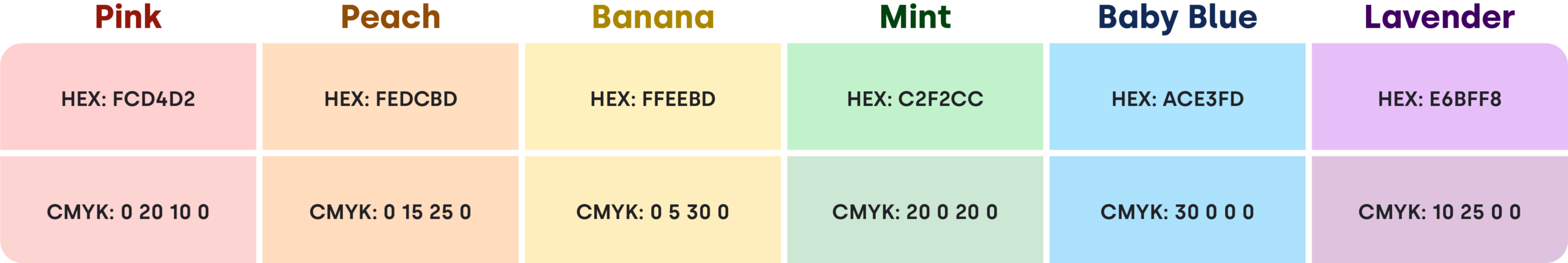 Circles containing the various colors used throughout the APLA brand